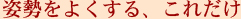 姿勢をよくする、これだけ
